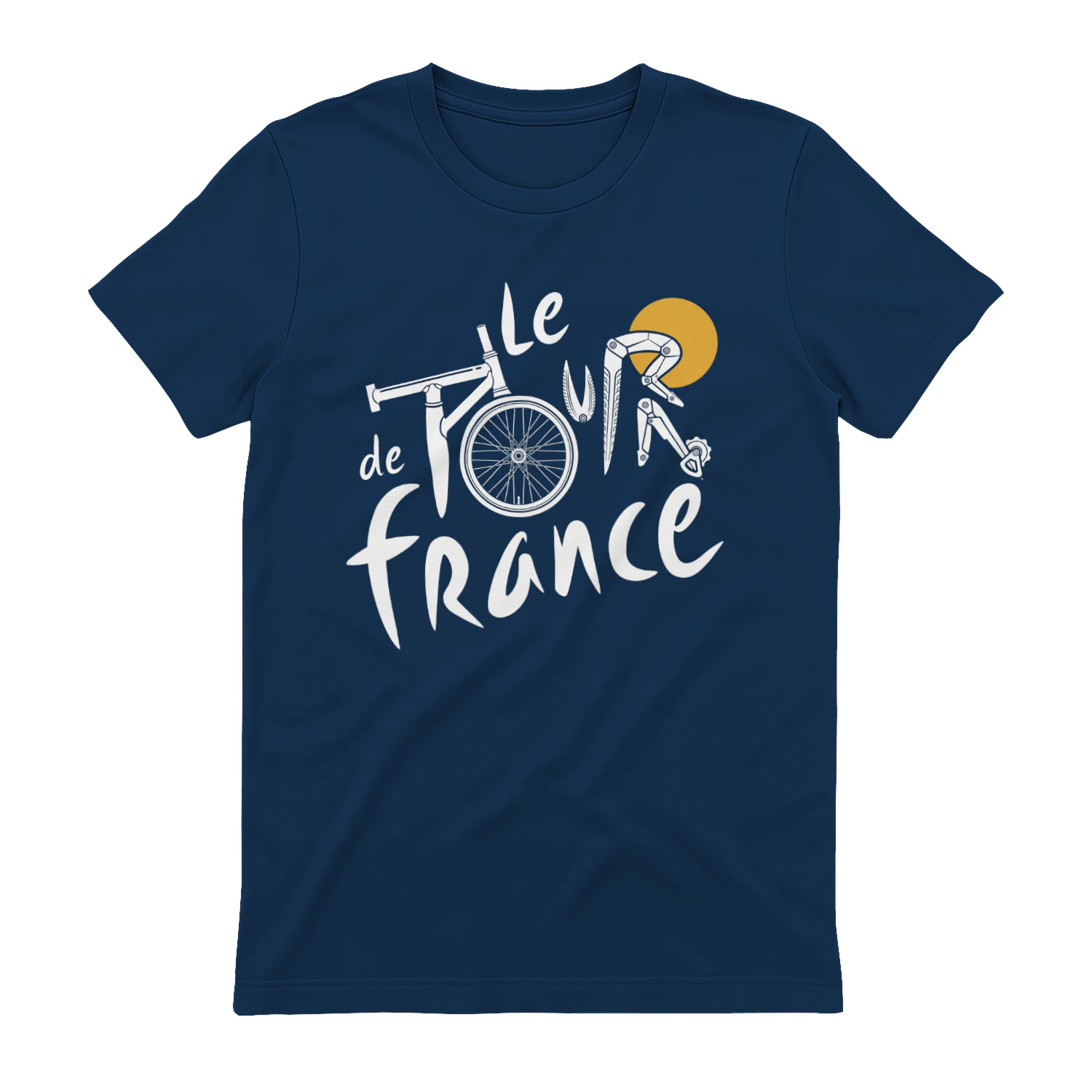 Le Tour de France Bicycle Parts Typography Cyclist T-Shirt