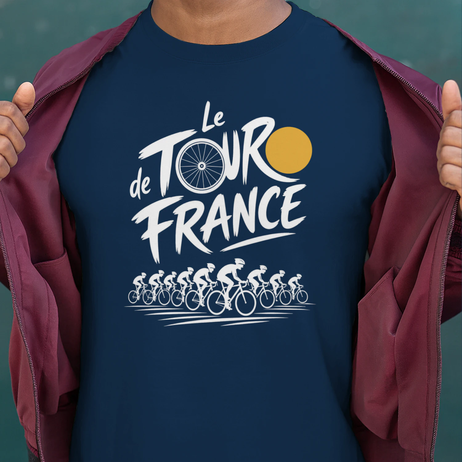 Le Tour de France Bicycle Parts Typography Cyclist T-Shirt