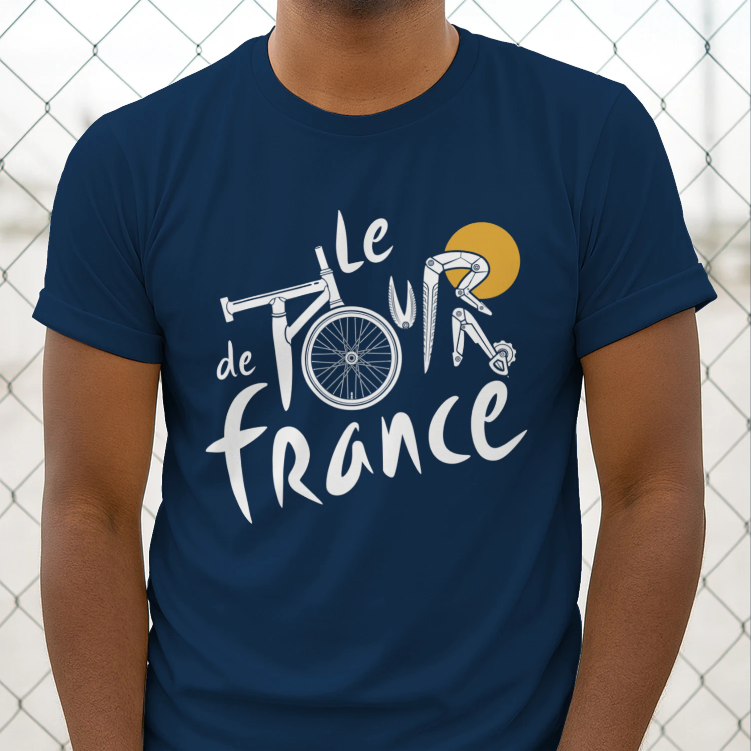 Le Tour de France Bicycle Parts Typography Cyclist T-Shirt