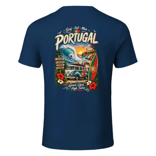 T-Shirt Surf Nazaré Portugal | Estilo Vintage | Onda e Mar Português Copy