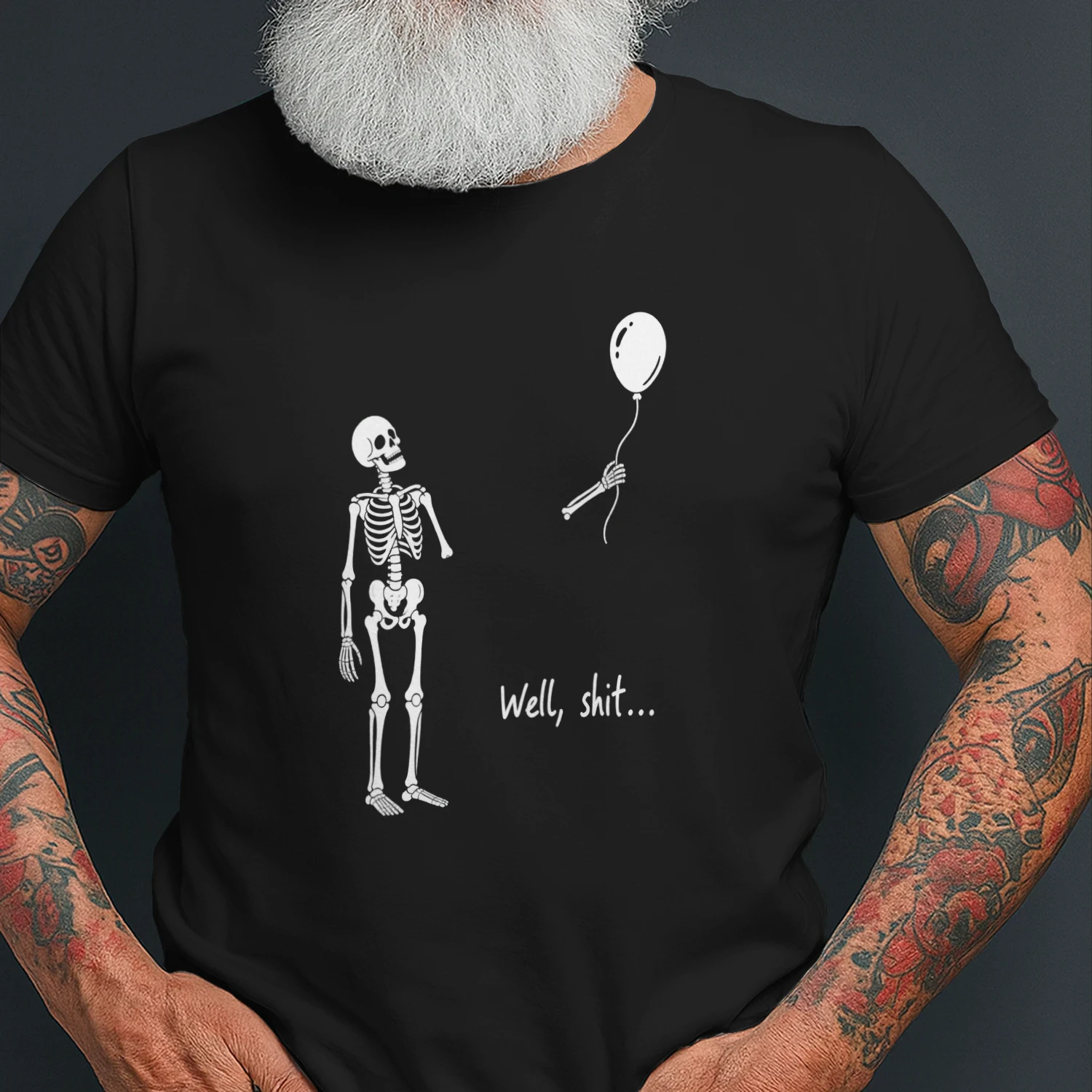 Well, Shit... Funny Skeleton Halloween T-Shirt