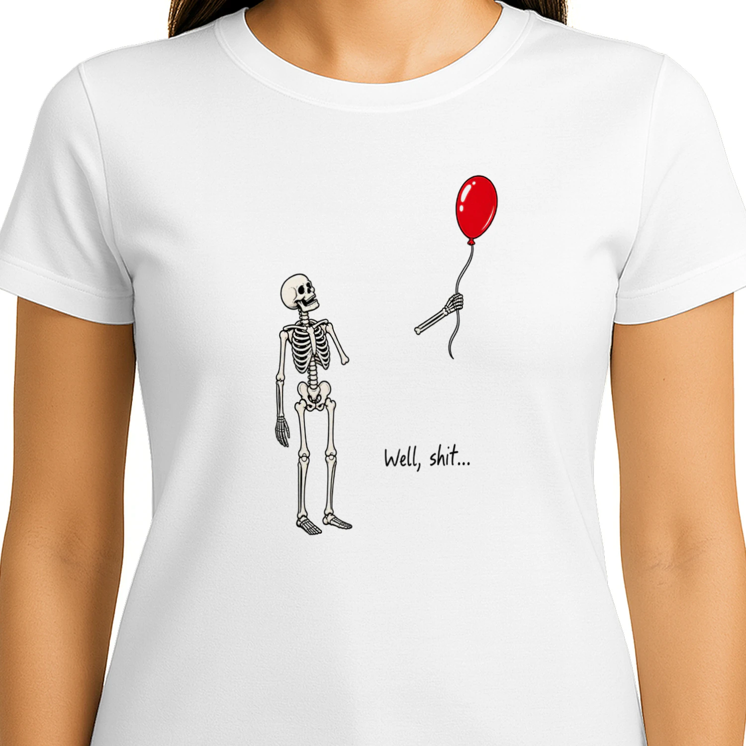 Grappig Halloween T-shirt met skelet