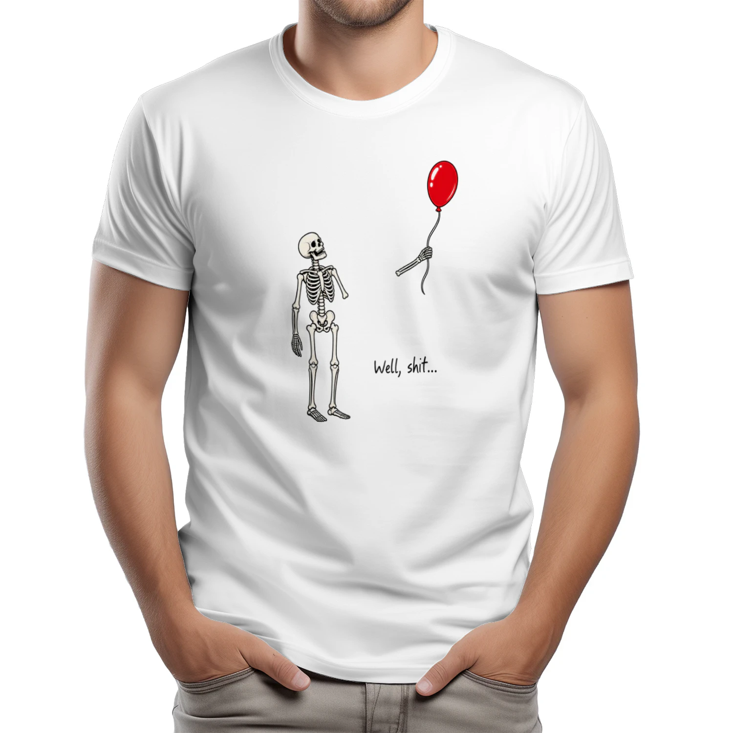Grappig Halloween T-shirt met skelet