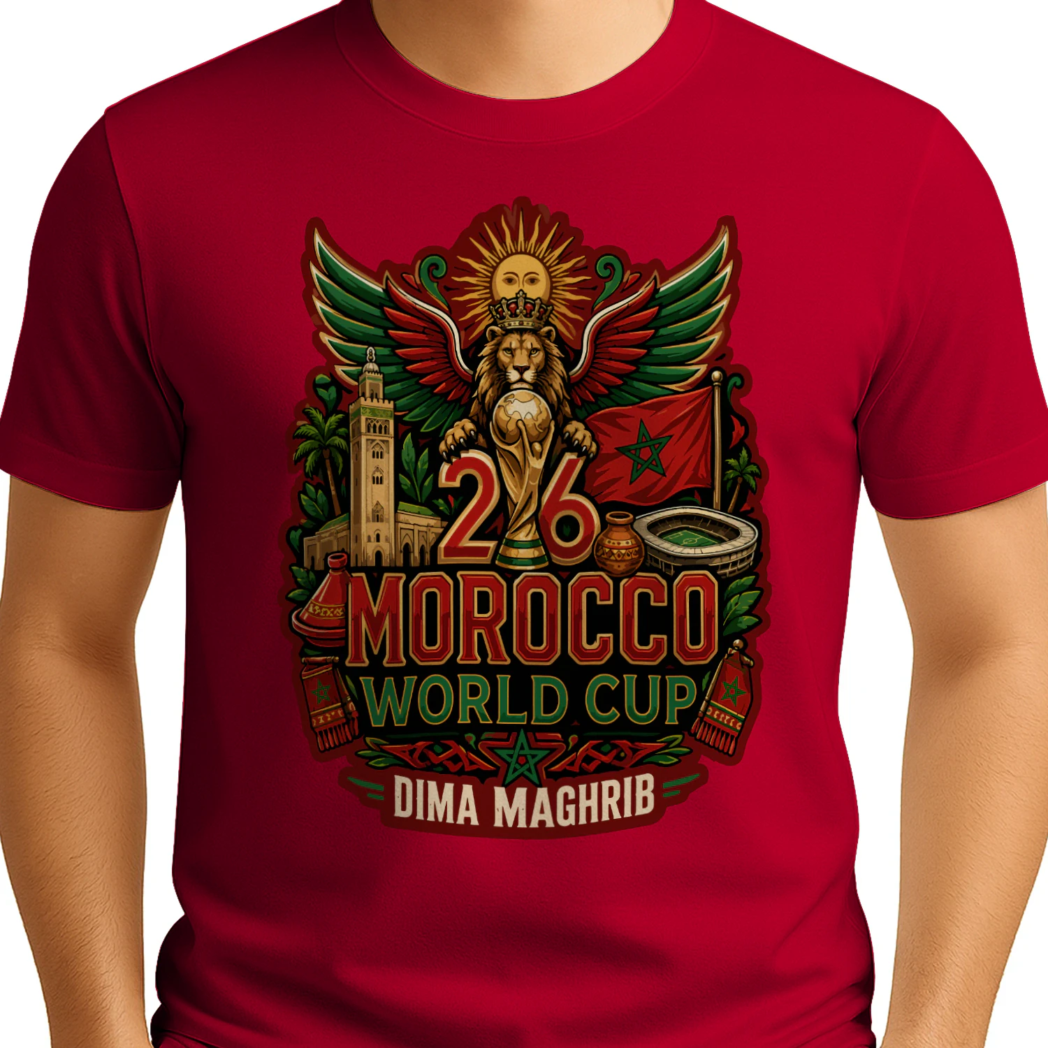 T-shirt Maroc Coupe du Monde 2026