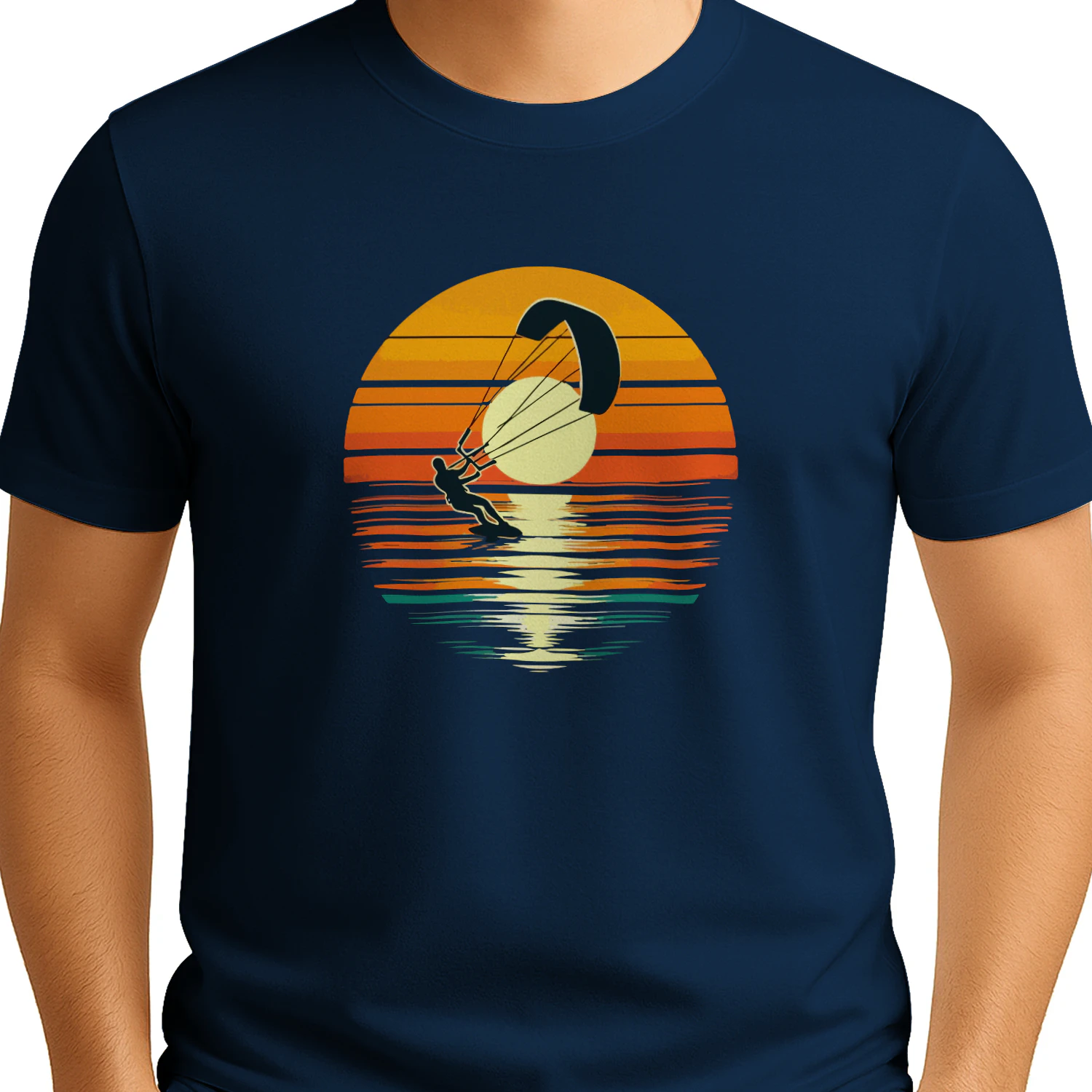 Cool kitesurfing retro sunset lovers
