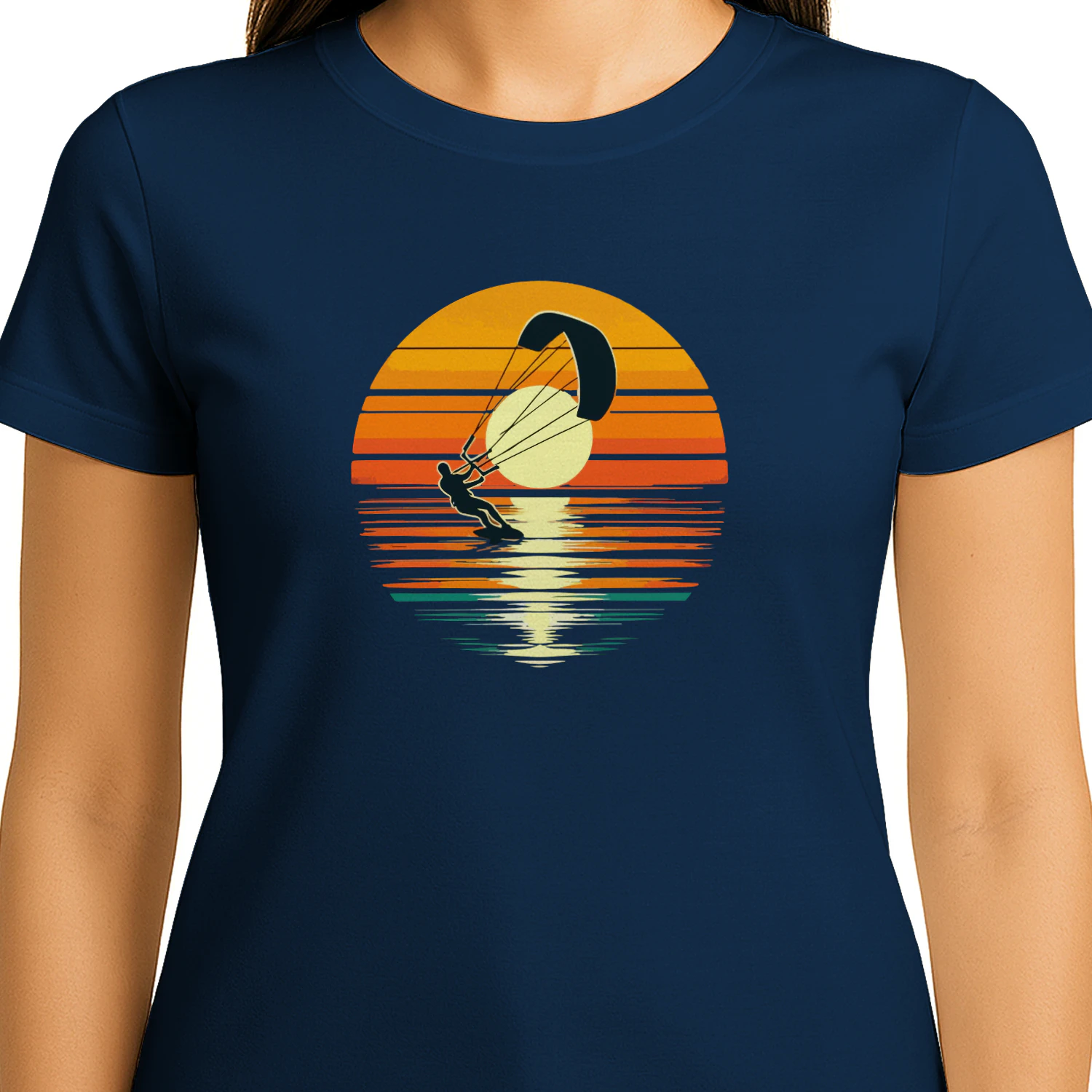 Cool kitesurfing retro sunset lovers