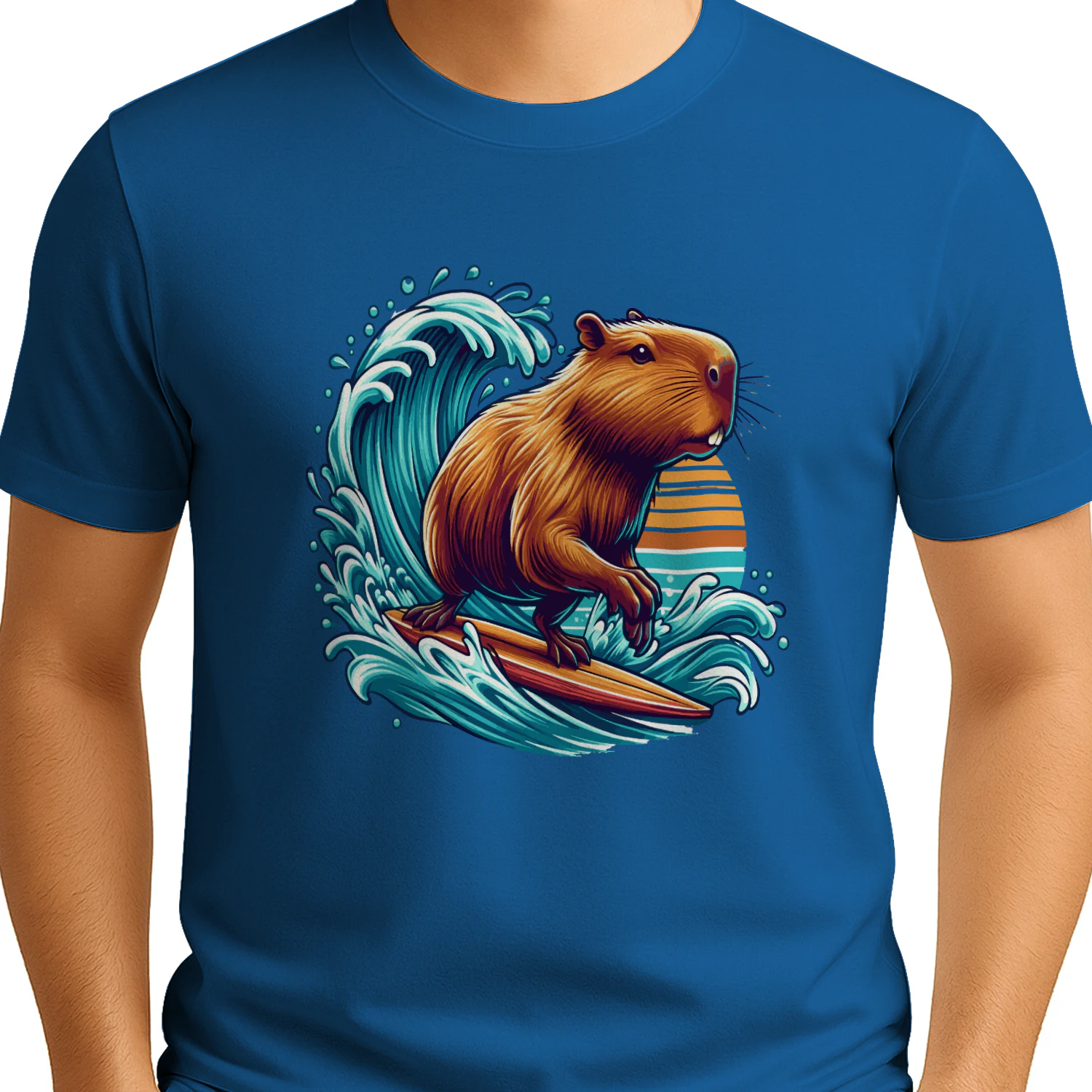 funny capybara sufer design