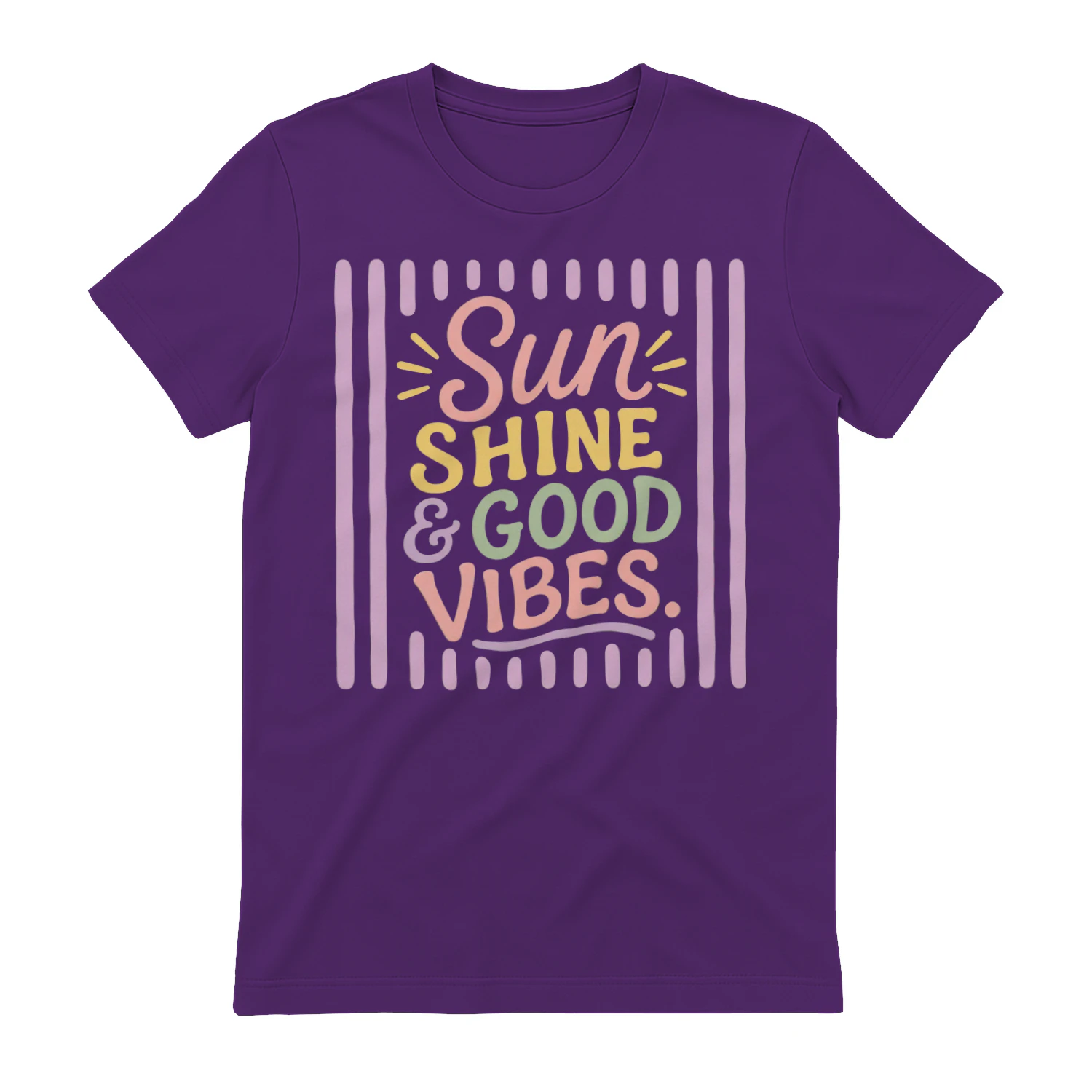 🌟 Retro "SUNSHINE & GOOD VIBES" T-Shirt – Groovy 70s Typographic Tee