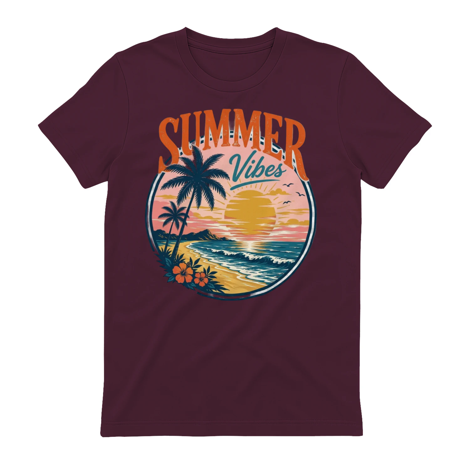 Retro "SUMMER VIBES" T-Shirt – Vintage Beach & Sunset