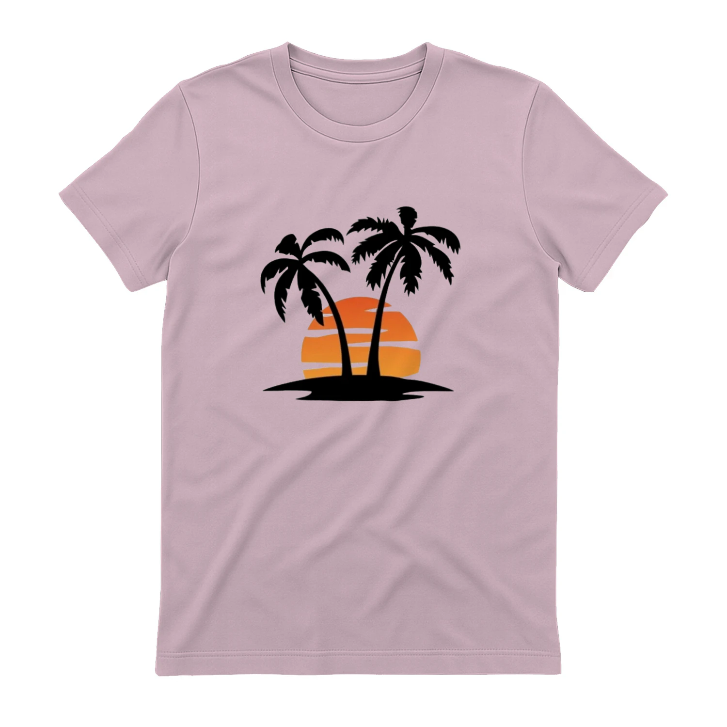 🌟 Minimalist Palm Trees T-Shirt – Retro Sunset Beach Graphic