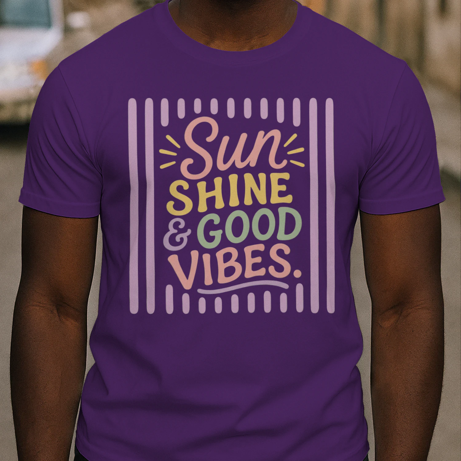 🌟 Retro "SUNSHINE & GOOD VIBES" T-Shirt – Groovy 70s Typographic Tee