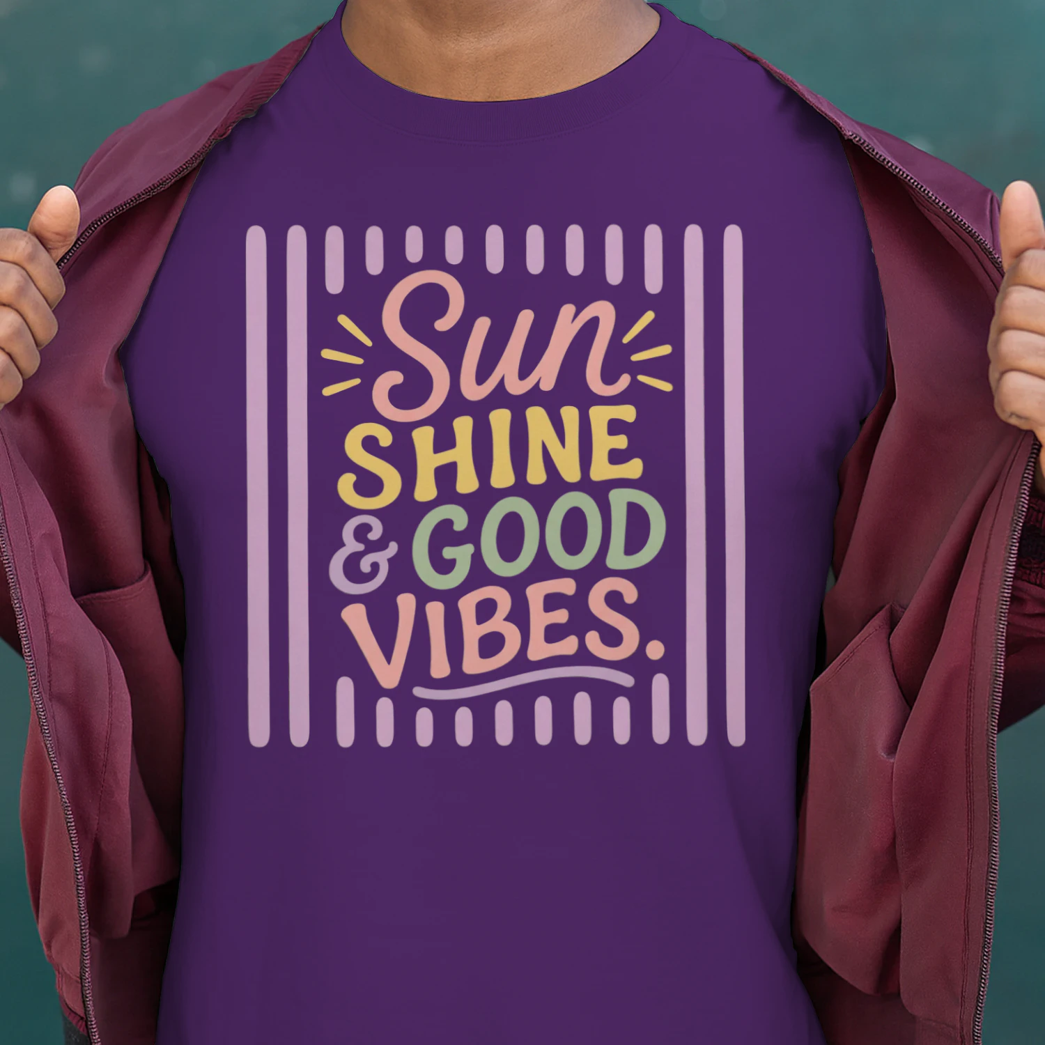 🌟 Retro "SUNSHINE & GOOD VIBES" T-Shirt – Groovy 70s Typographic Tee