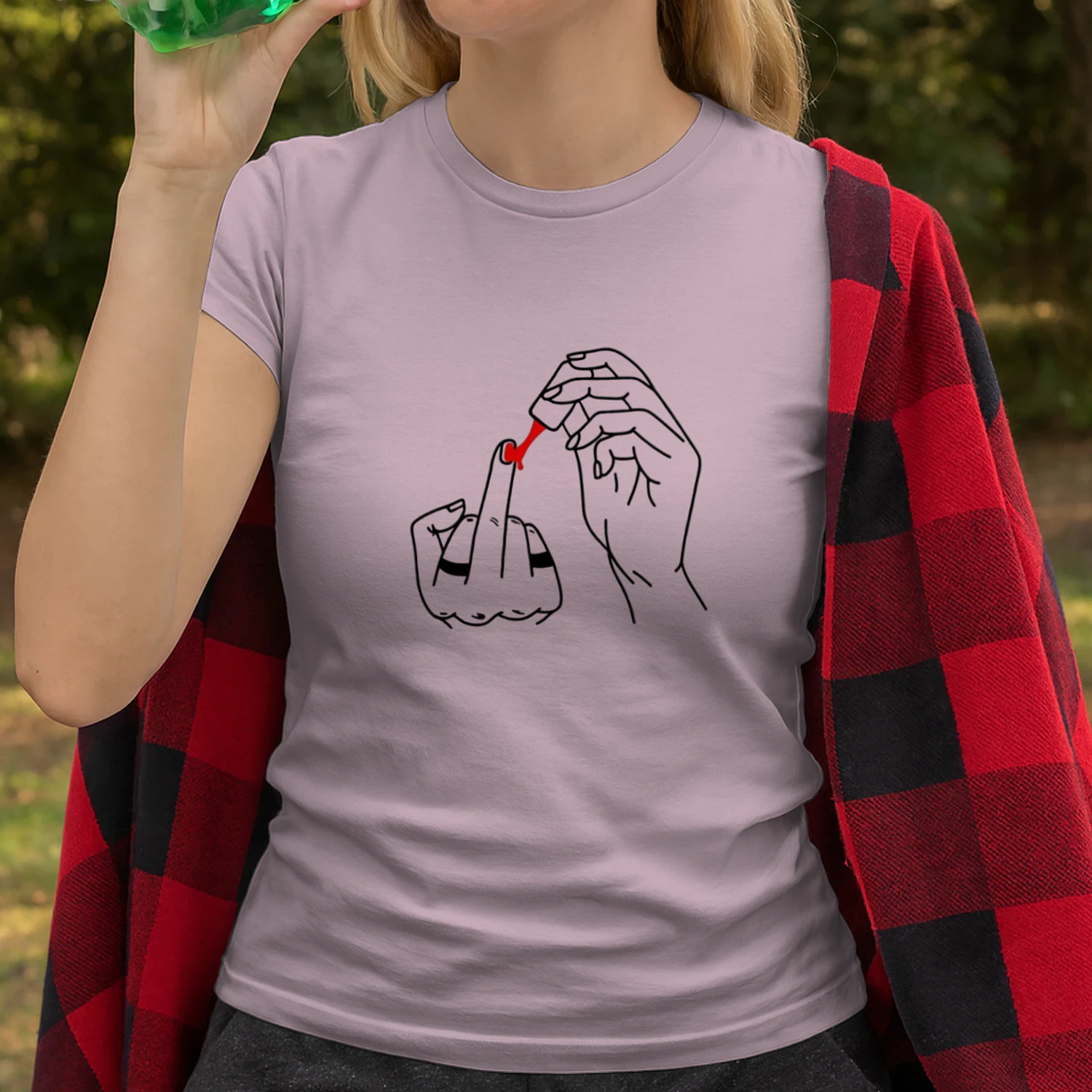 🌟 Nail Polish Middle Finger Sweatshirt – Edgy Sassy Line Art Tee