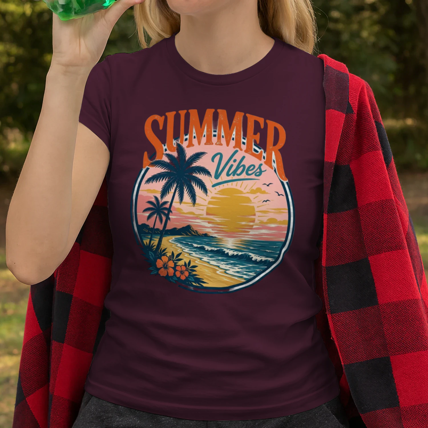 Retro "SUMMER VIBES" T-Shirt – Vintage Beach & Sunset