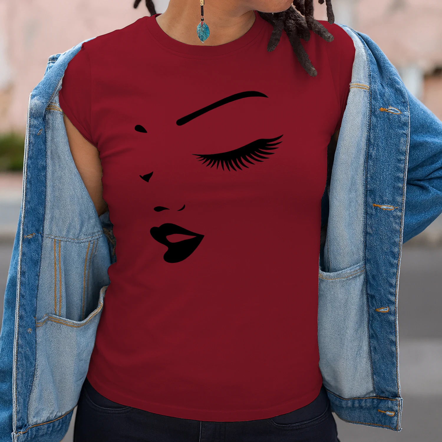  Women's face t-shirt, women's face shirt, women's shirts