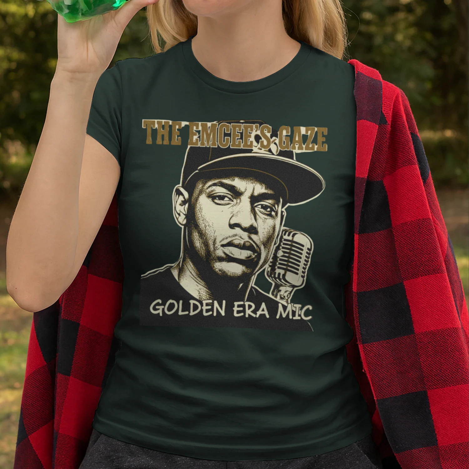 🌟 The Emcee's Gaze T-Shirt – Golden Era Mic Hip-Hop Tee
