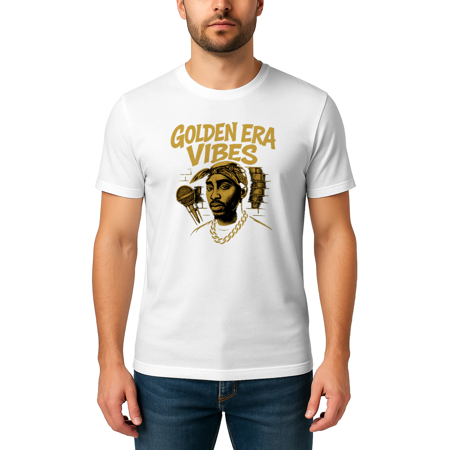 🌟 Golden Era Vibes T-Shirt – Vintage Hip-Hop Graphic Tee