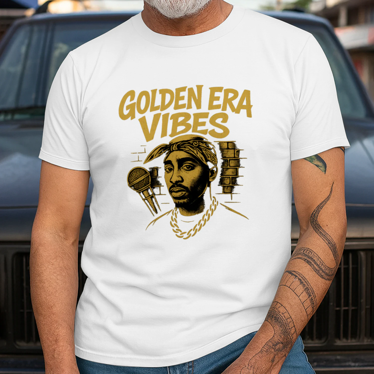 🌟 Golden Era Vibes T-Shirt – Vintage Hip-Hop Graphic Tee