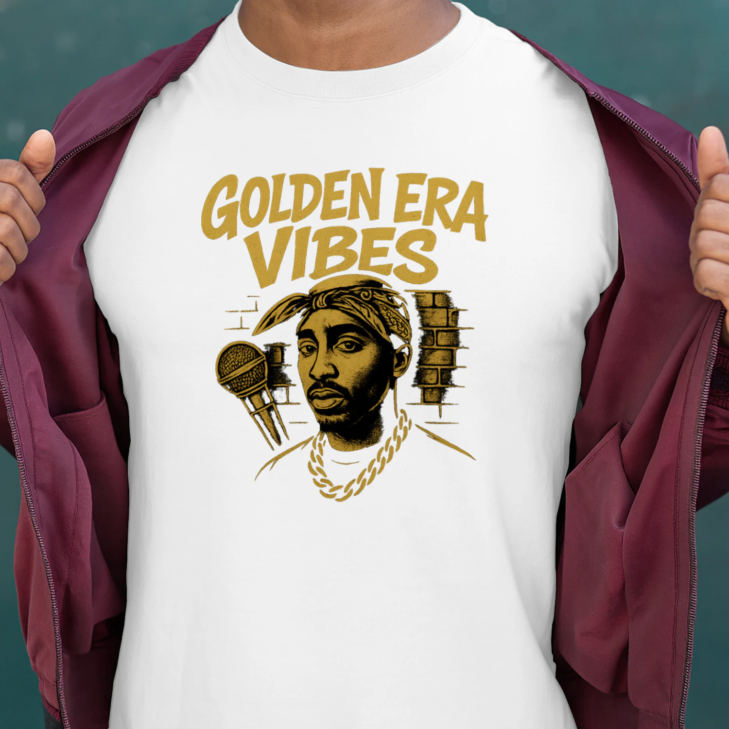 🌟 Golden Era Vibes T-Shirt – Vintage Hip-Hop Graphic Tee