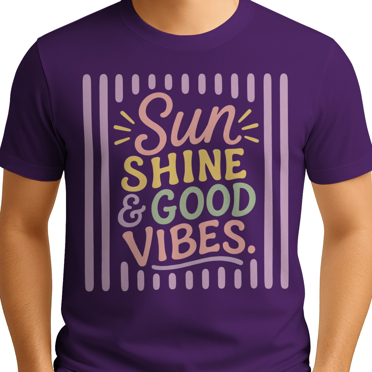 🌟 Retro "SUNSHINE & GOOD VIBES" T-Shirt – Groovy 70s Typographic Tee