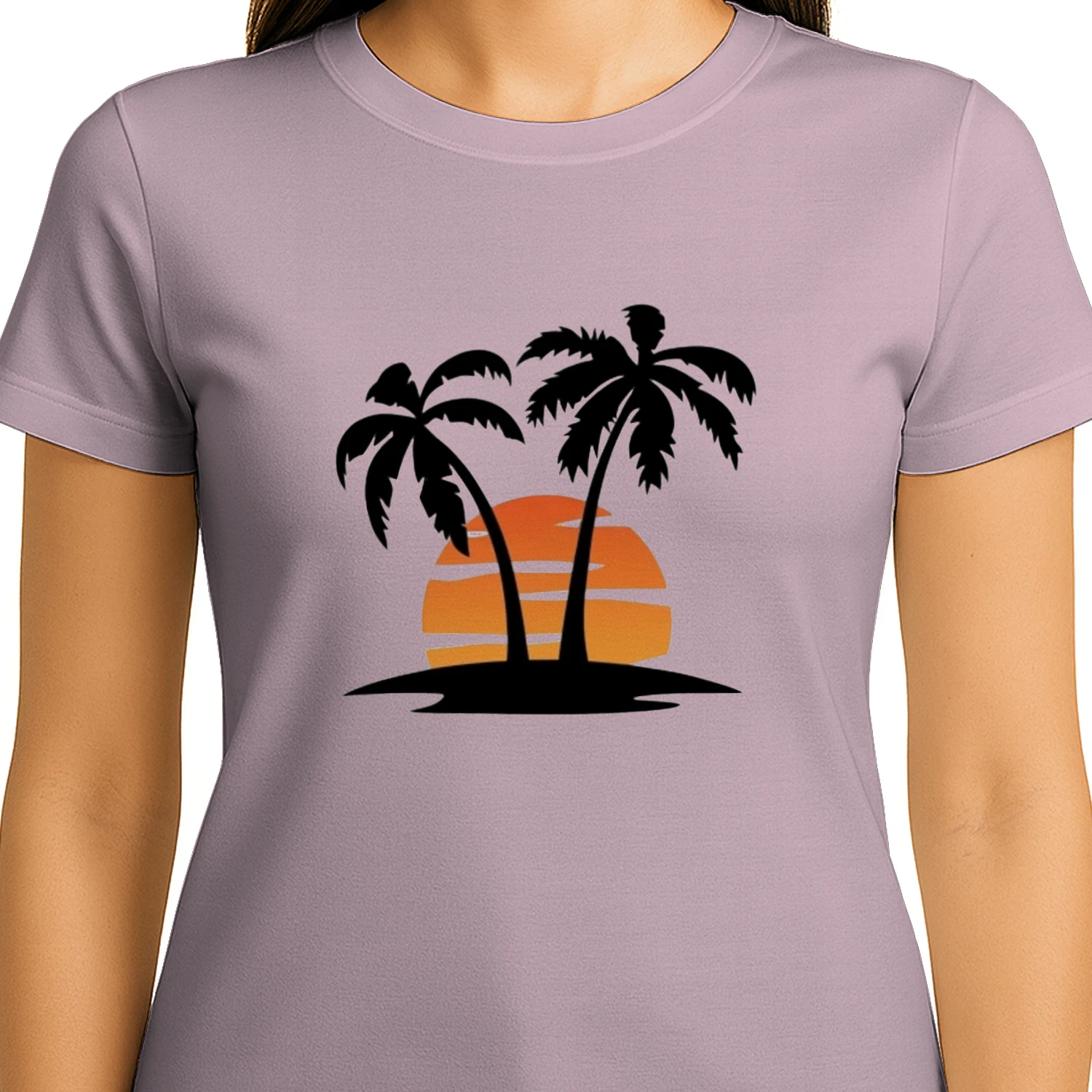 🌟 Minimalist Palm Trees T-Shirt – Retro Sunset Beach Graphic