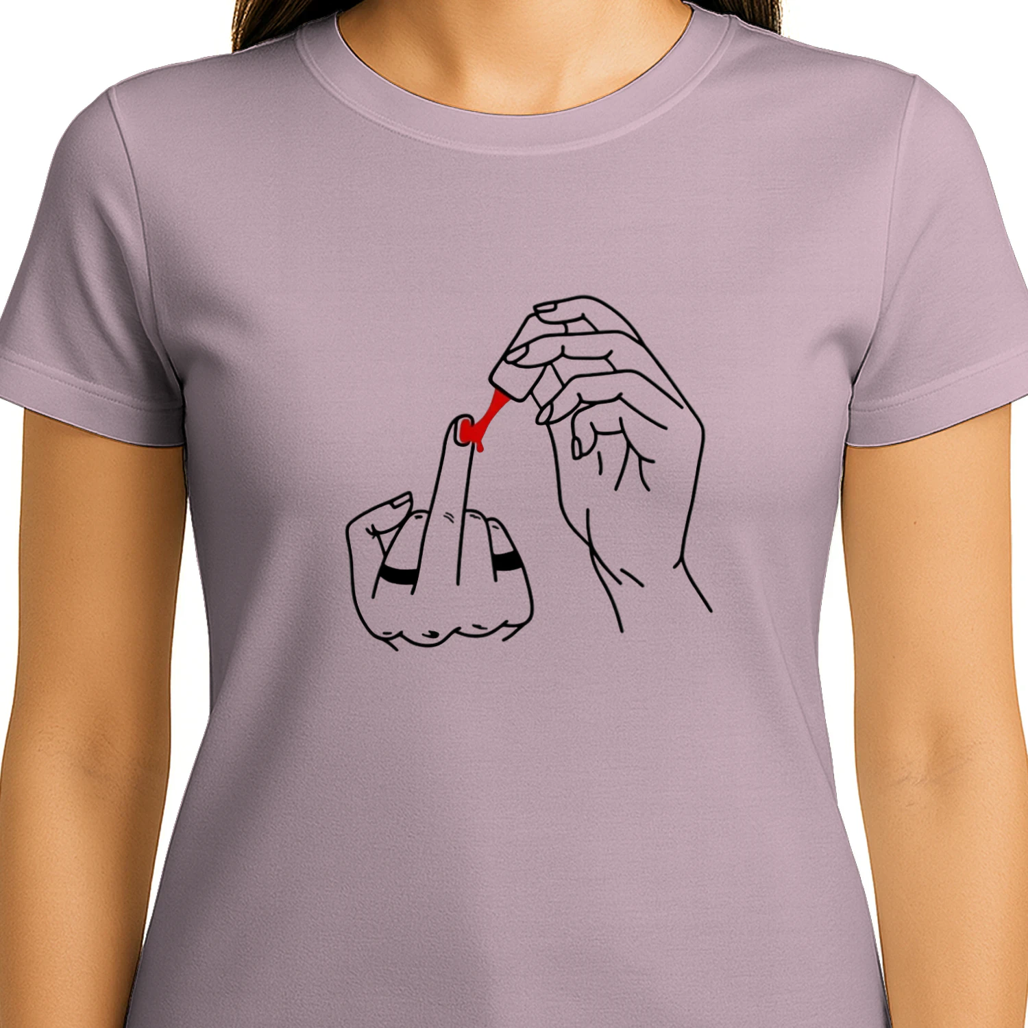 🌟 Nail Polish Middle Finger Sweatshirt – Edgy Sassy Line Art Tee