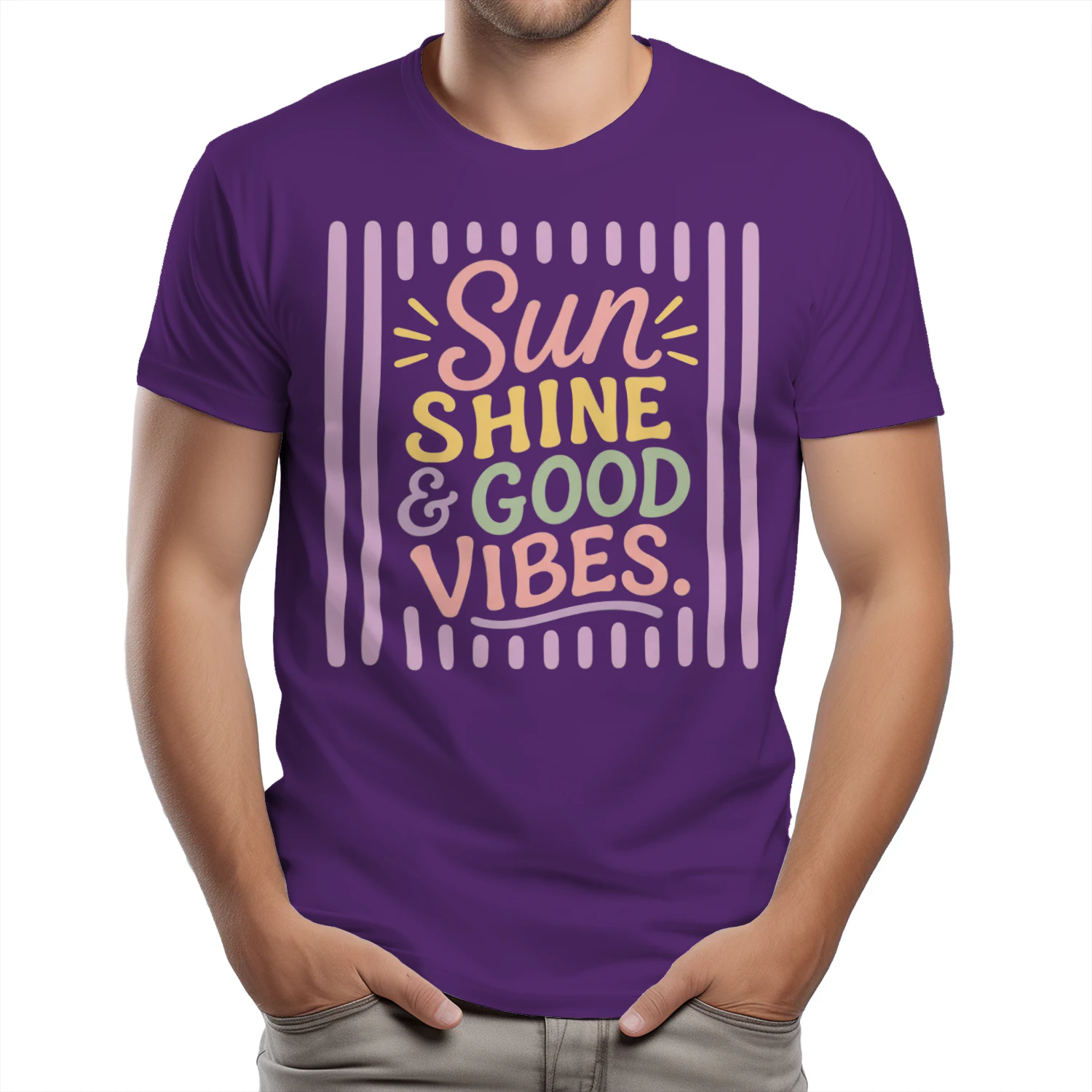 🌟 Retro "SUNSHINE & GOOD VIBES" T-Shirt – Groovy 70s Typographic Tee