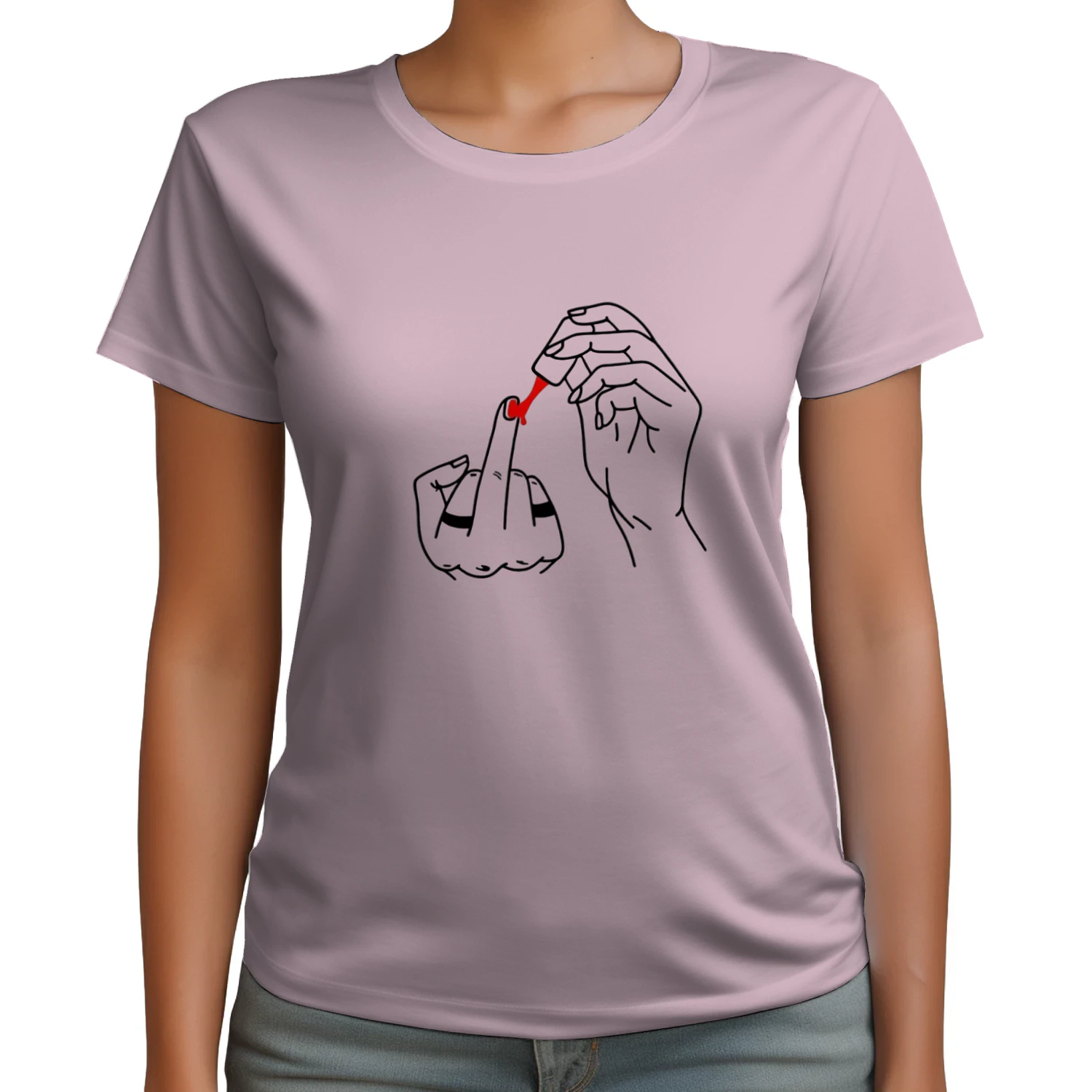 🌟 Nail Polish Middle Finger Sweatshirt – Edgy Sassy Line Art Tee