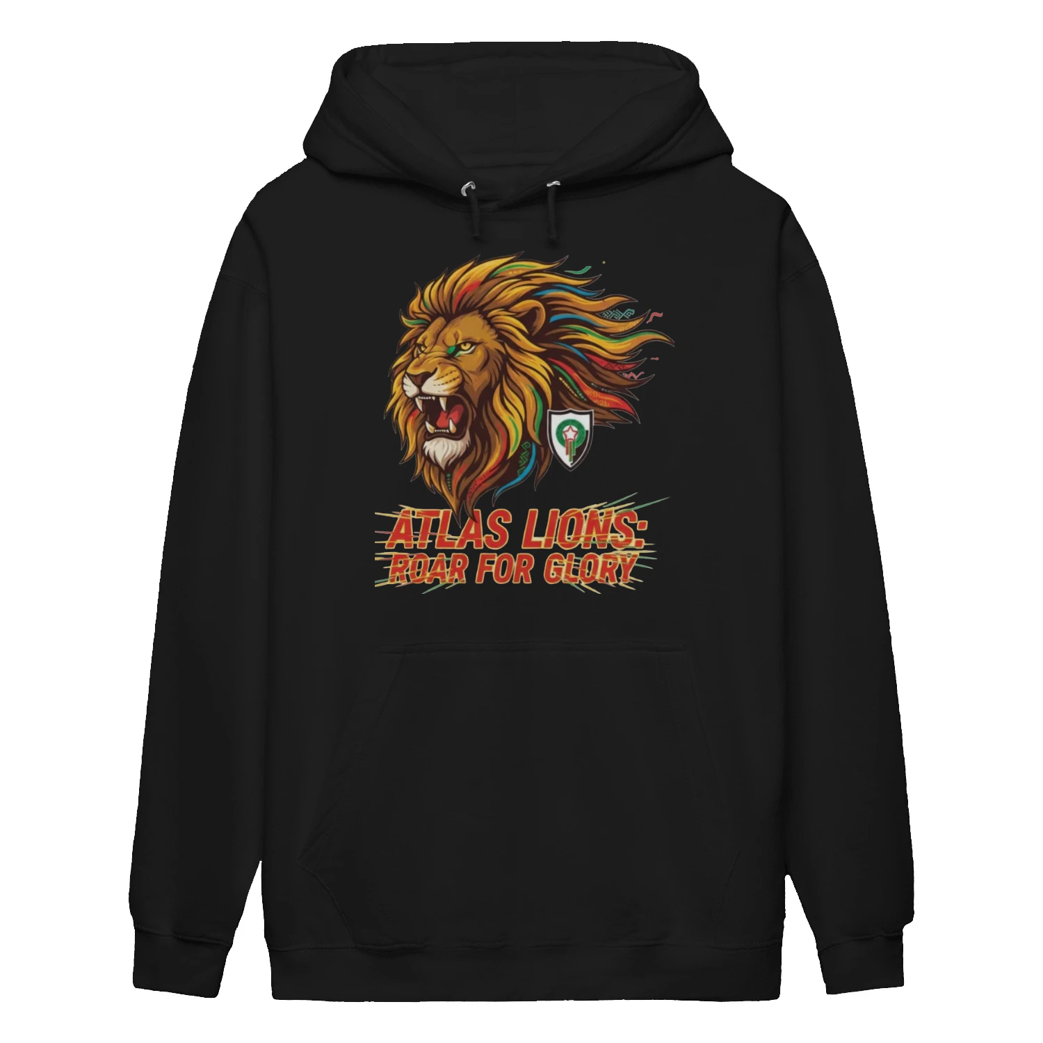 🌟 Atlas Lions Hoodie – Morocco Roar For Glory Football Tee