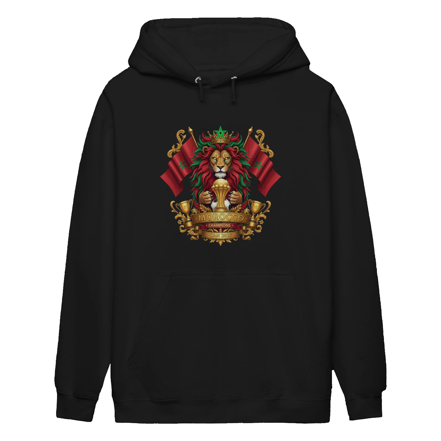 🌟 Morocco Atlas Lions Hoodie – Champions Football Crest