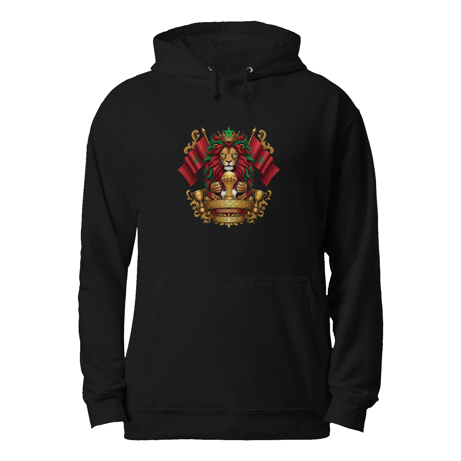 🌟 Morocco Atlas Lions Hoodie – Champions Football Crest
