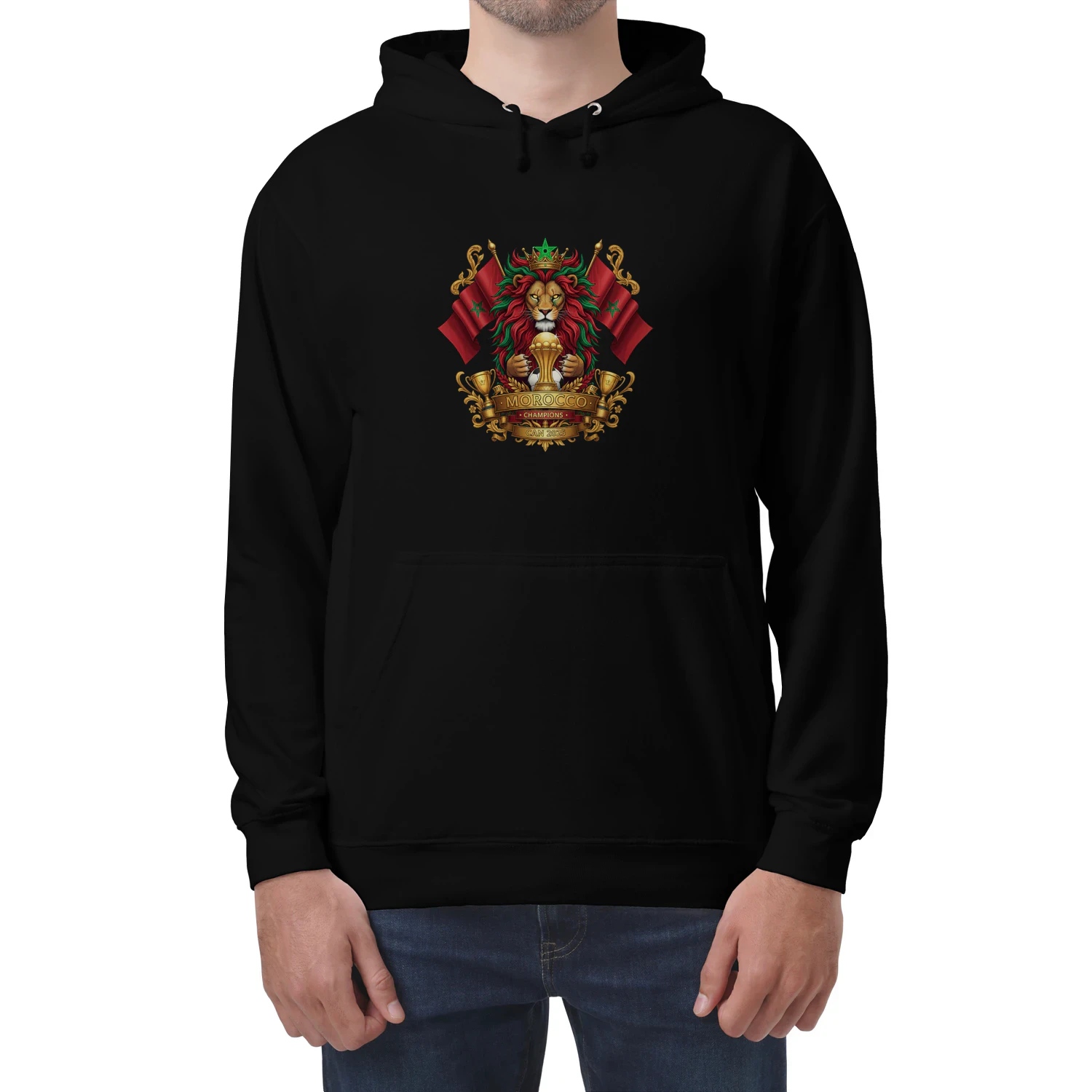 🌟 Morocco Atlas Lions Hoodie – Champions Football Crest