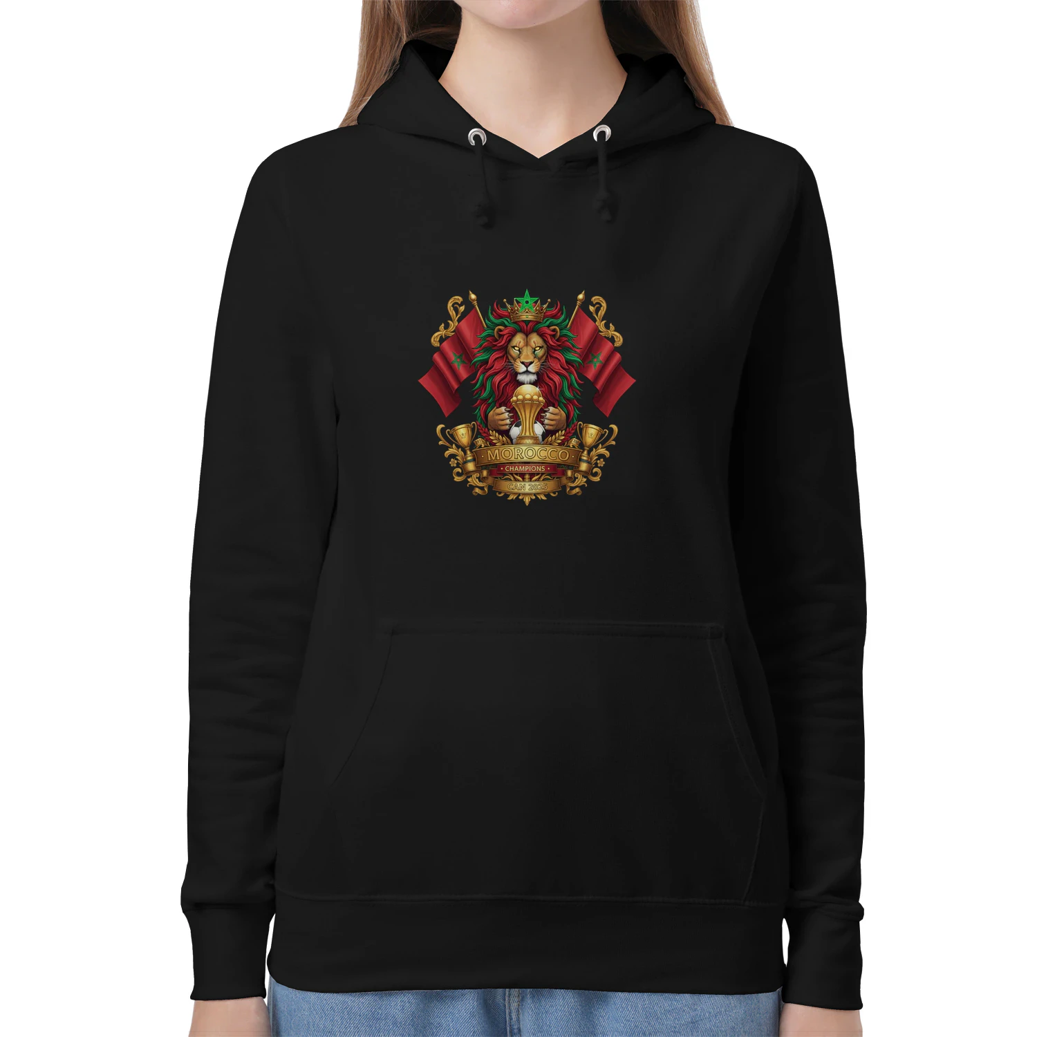 🌟 Morocco Atlas Lions Hoodie – Champions Football Crest