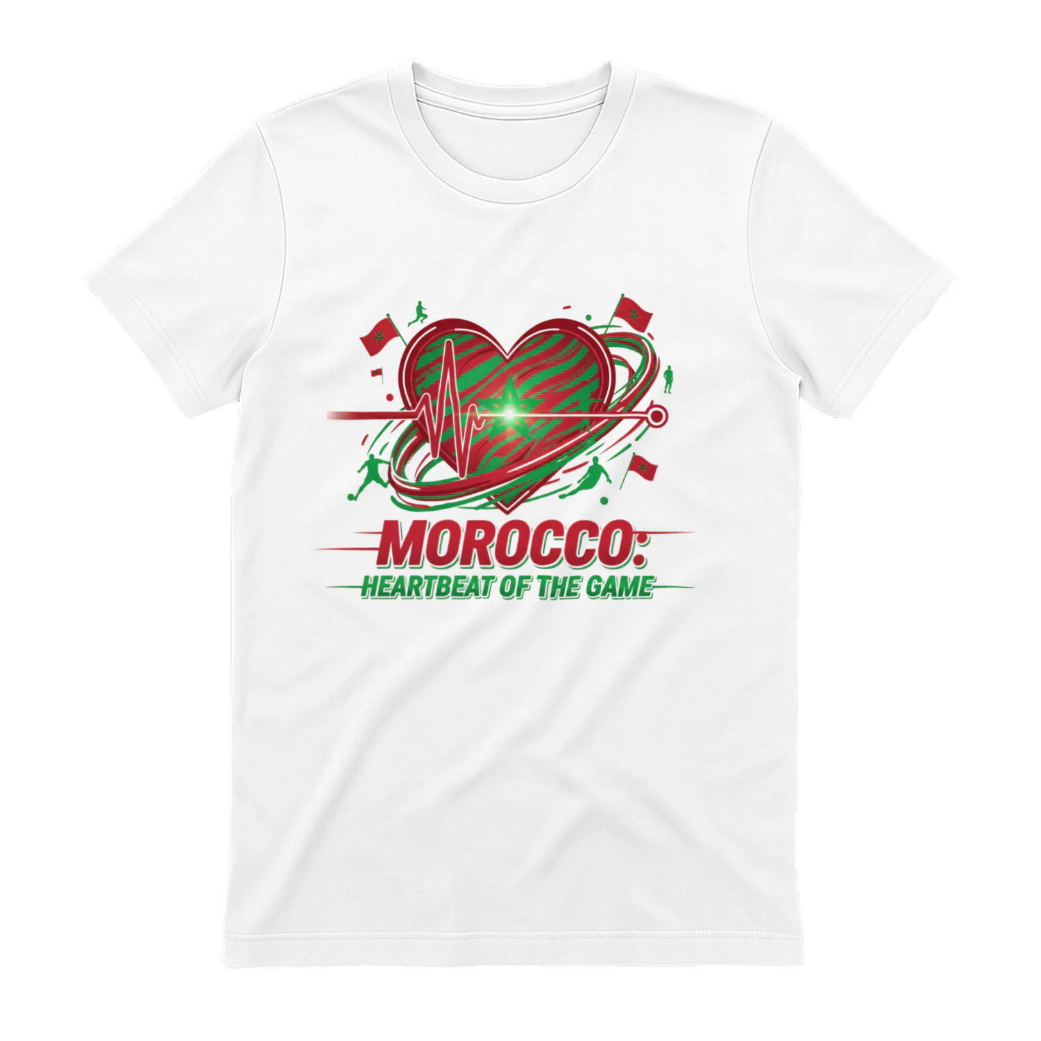Morocco Football T-Shirts – Heartbeat of the Game Fan Tee