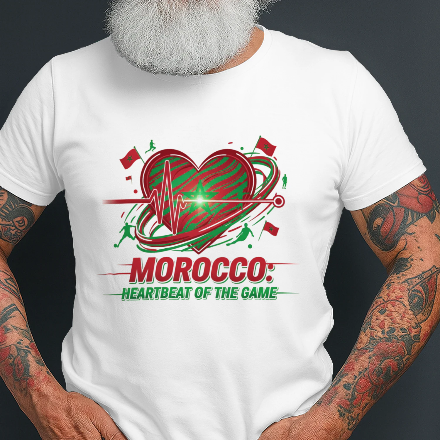 Morocco Football T-Shirts – Heartbeat of the Game Fan Tee