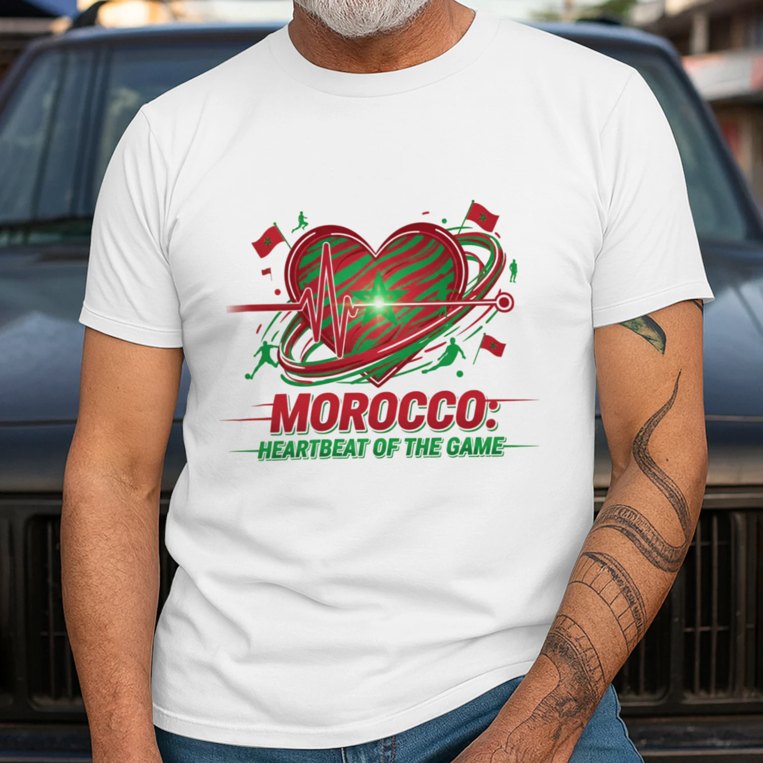 Morocco Football T-Shirts – Heartbeat of the Game Fan Tee