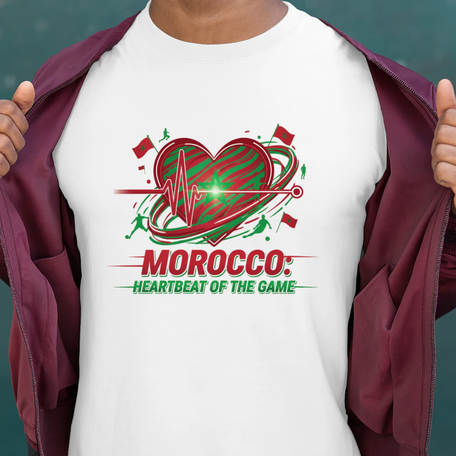 Morocco Football T-Shirts – Heartbeat of the Game Fan Tee