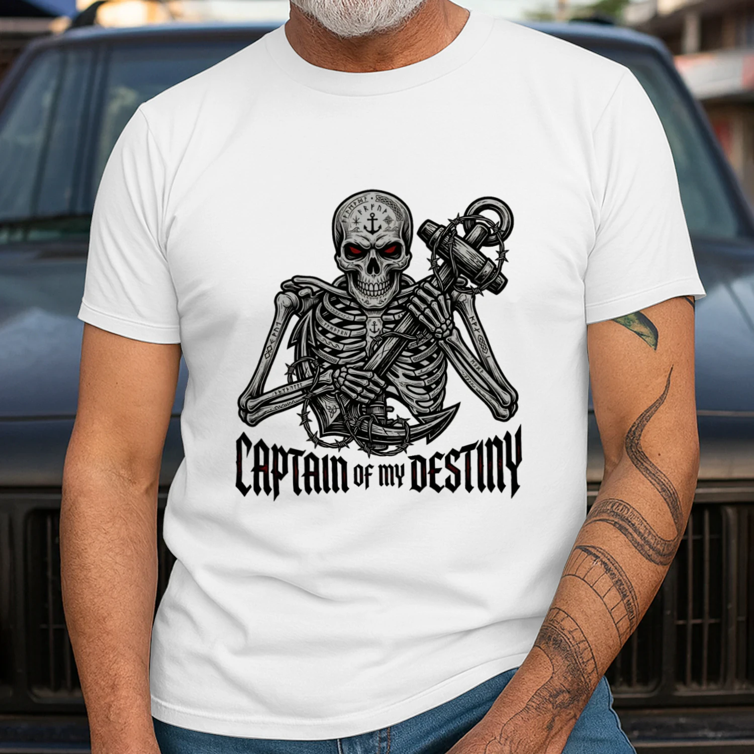 Captain Of My Destiny Skull Nautical T-Shirt