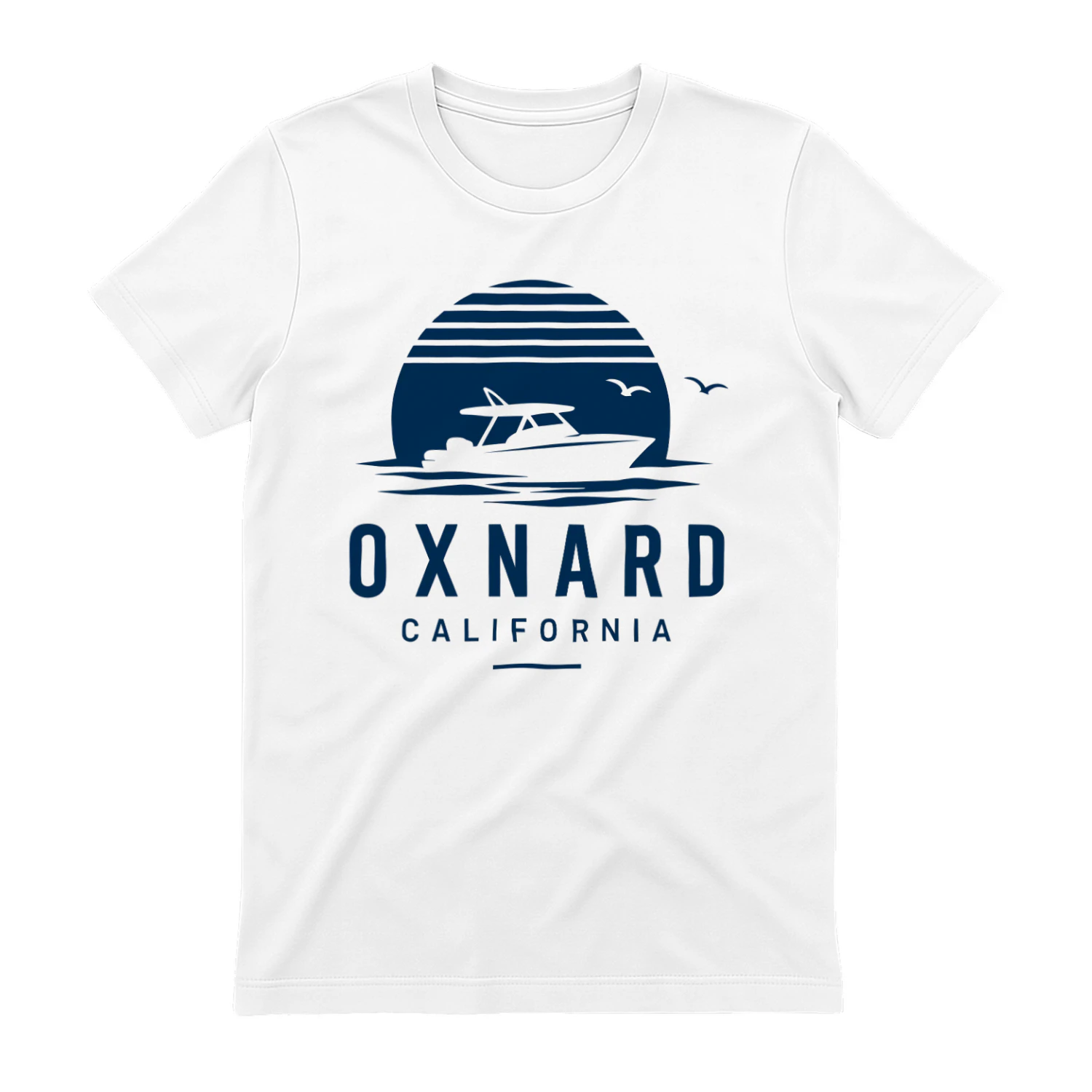 Oxnard California T-Shirt – Nautical Boat Sunset Tee for Beach Lovers & Coastal Living Fans