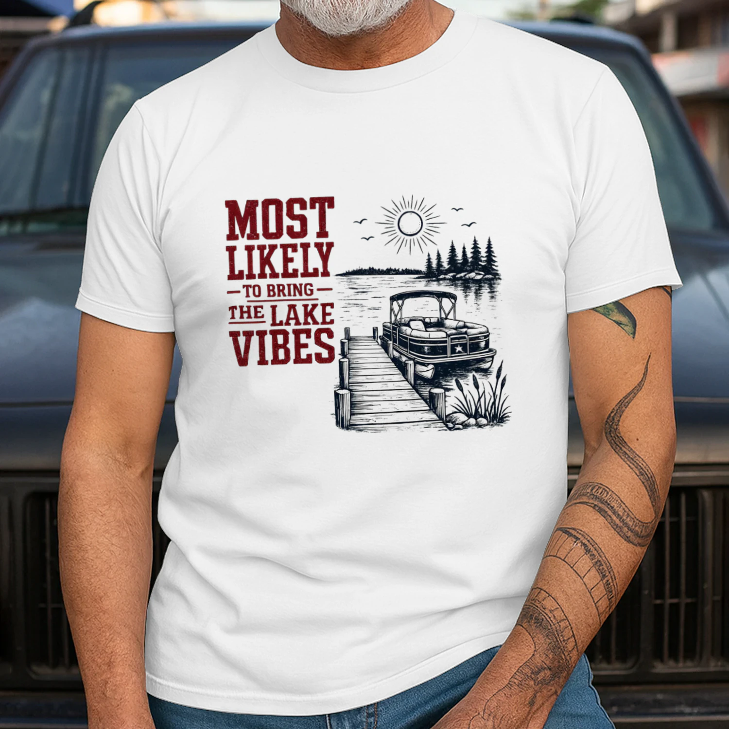 Most Likely To Bring The Lake Vibes Funny Boating T-Shirt