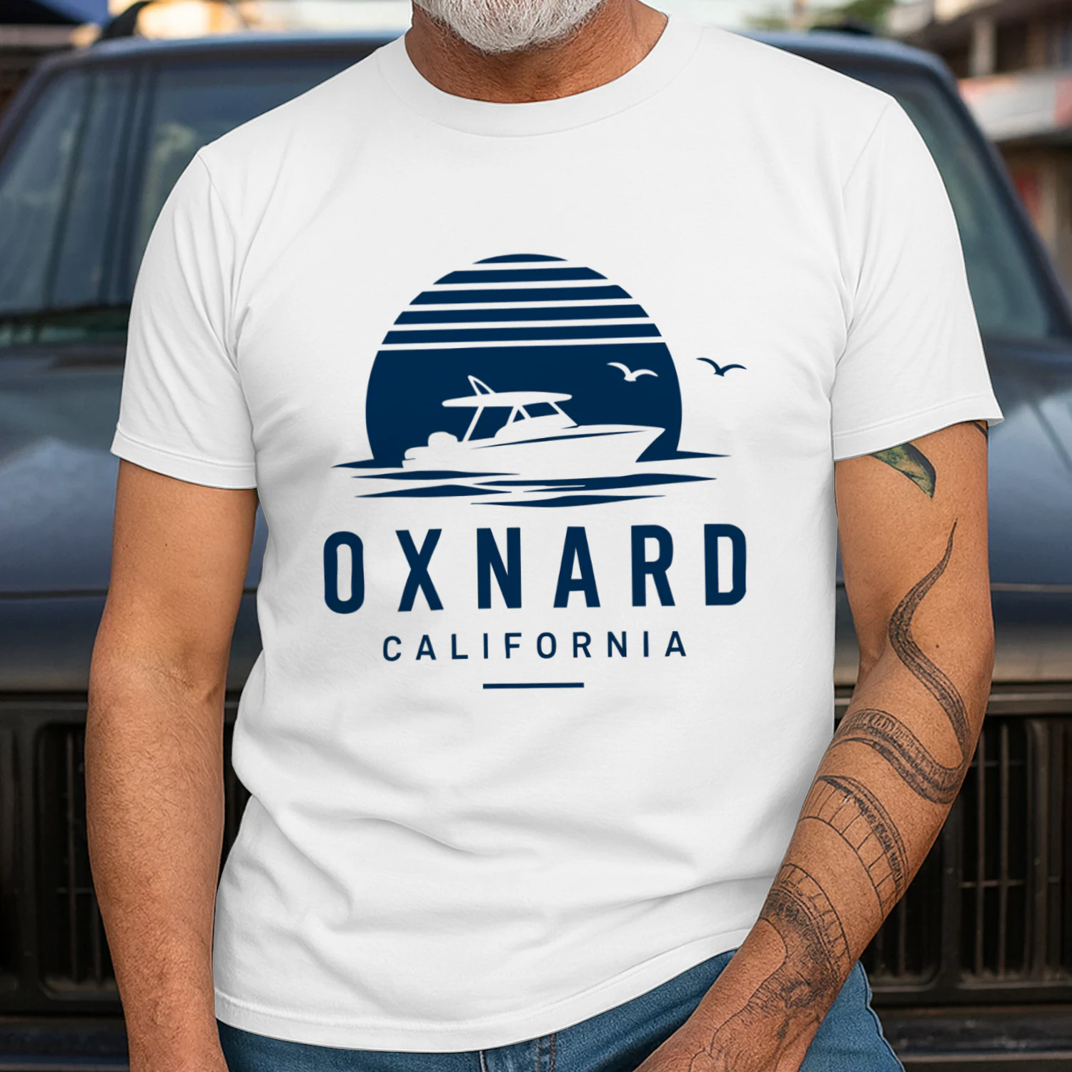 Oxnard California T-Shirt – Nautical Boat Sunset Tee for Beach Lovers & Coastal Living Fans