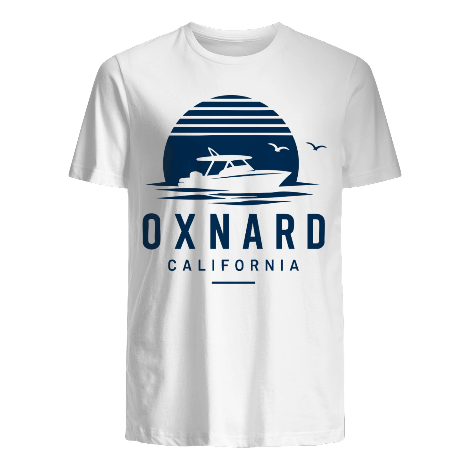 Oxnard California T-Shirt – Nautical Boat Sunset Tee for Beach Lovers & Coastal Living Fans