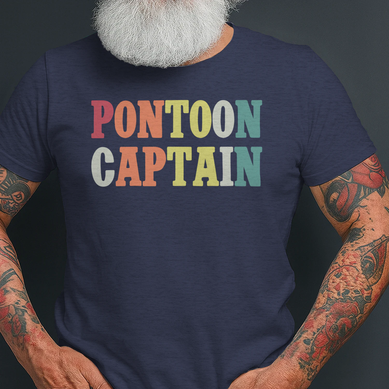 Pontoon Captain T-Shirt – Colorful Retro Boating Gift for Pontoon Boat Lovers