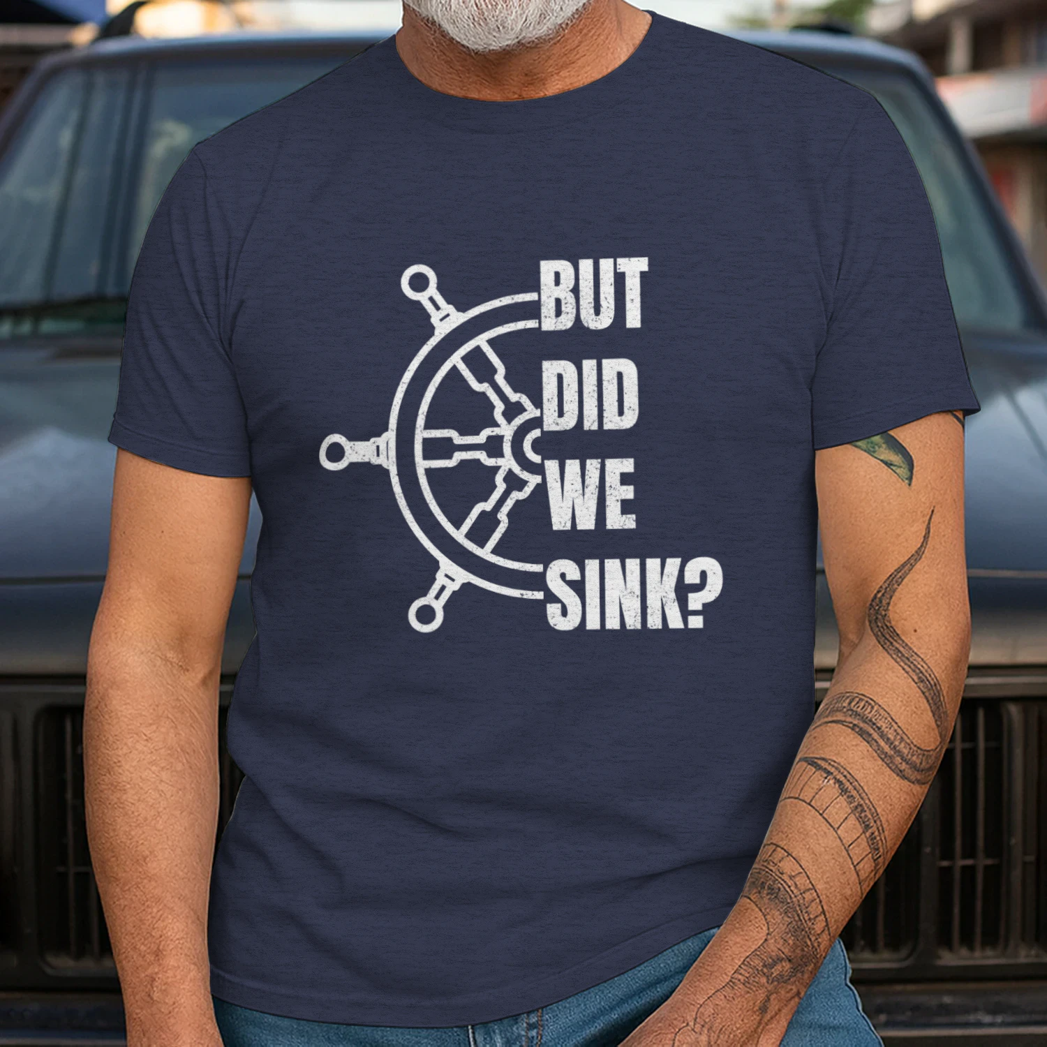 But Did We Sink Captain Wheel T-Shirt – Funny Boating Lake Life Tee