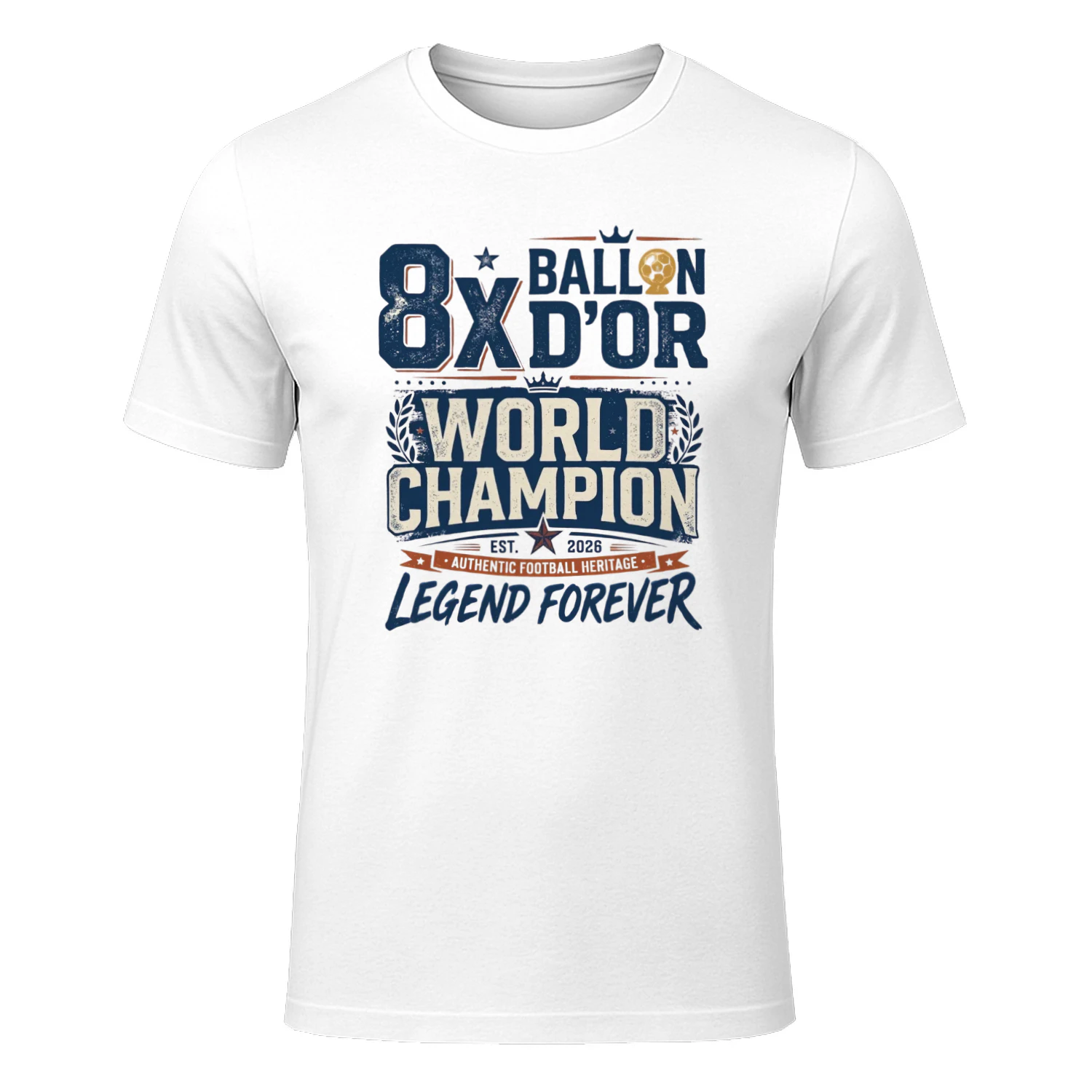 8X Ballon d'Or World Champion Legend Forever Football Graphic T-Shirt