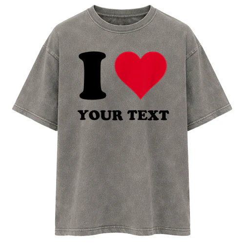 Custom I ❤️ Name Oversized T-Shirt