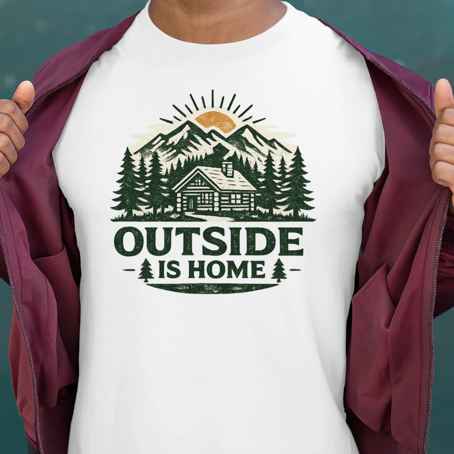 Outside Is Home Vintage Outdoor