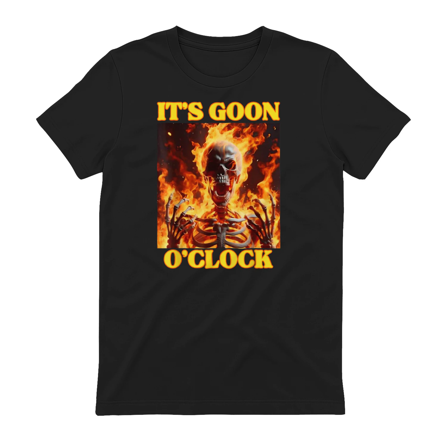 Vintage Flaming Skeleton Funny Meme Streetwear