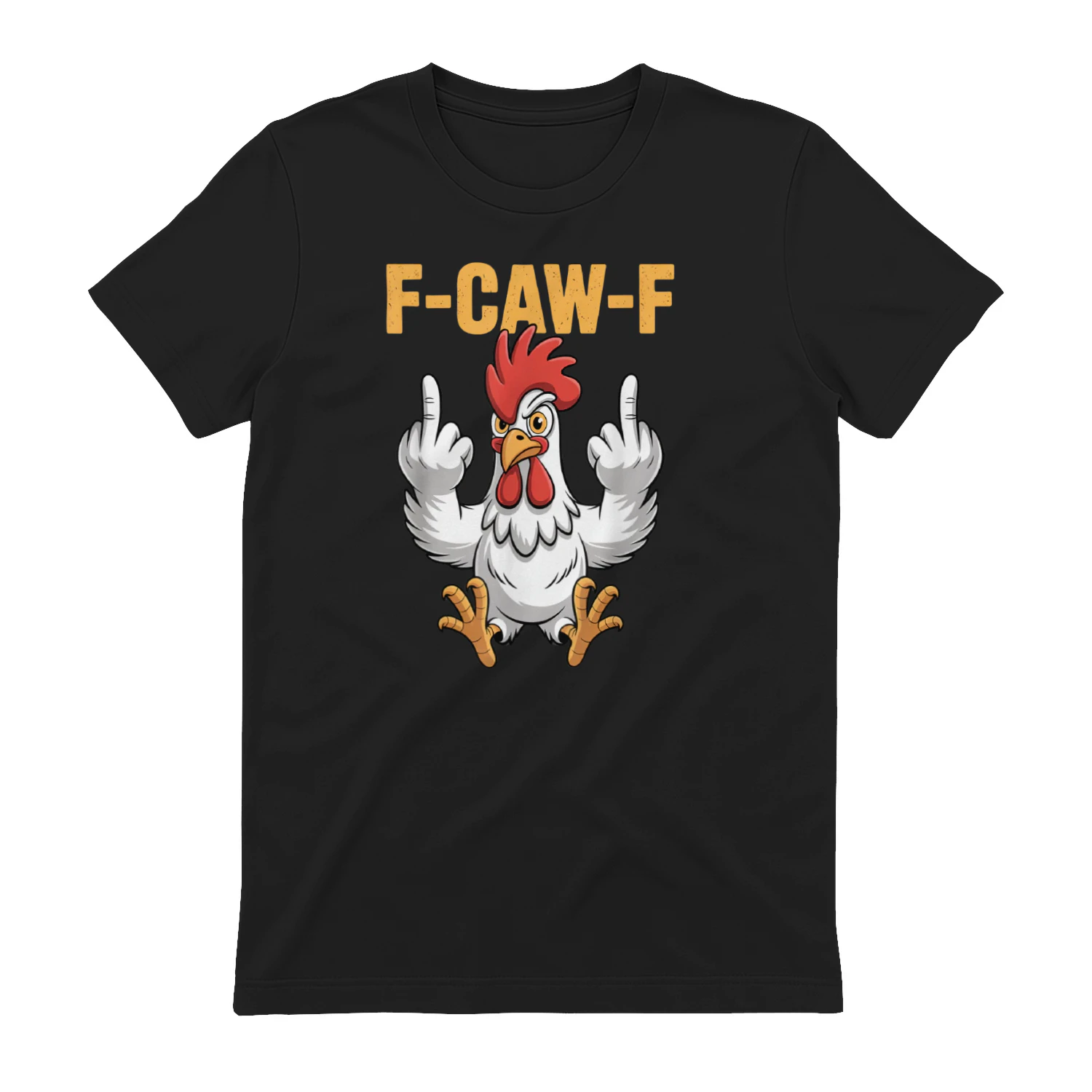Retro F-CAW-F Chicken Meme Tee Funny Rooster