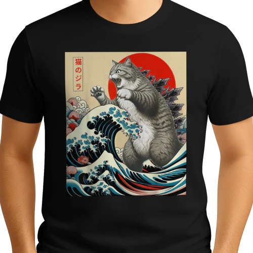 Funny Kaiju Cat Vintage Japanese